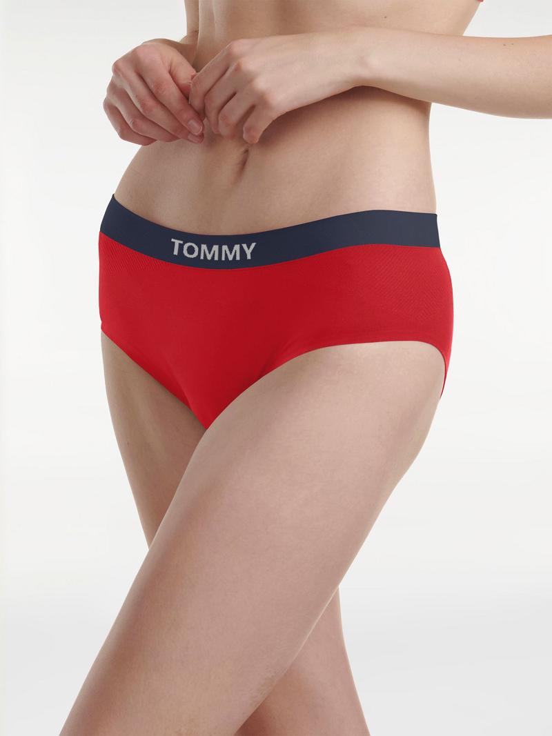 Női Tommy Hilfiger Tommy Logo Hipster Brief Fehérnemű Piros | HU 563CTV